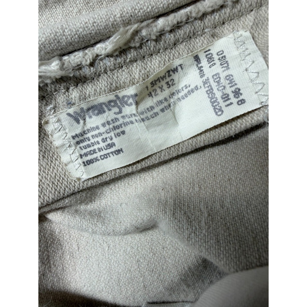 Vtg 80s Wrangler 42x32 USA White Denim Jeans Western Cowboy - Picture 3 of 8